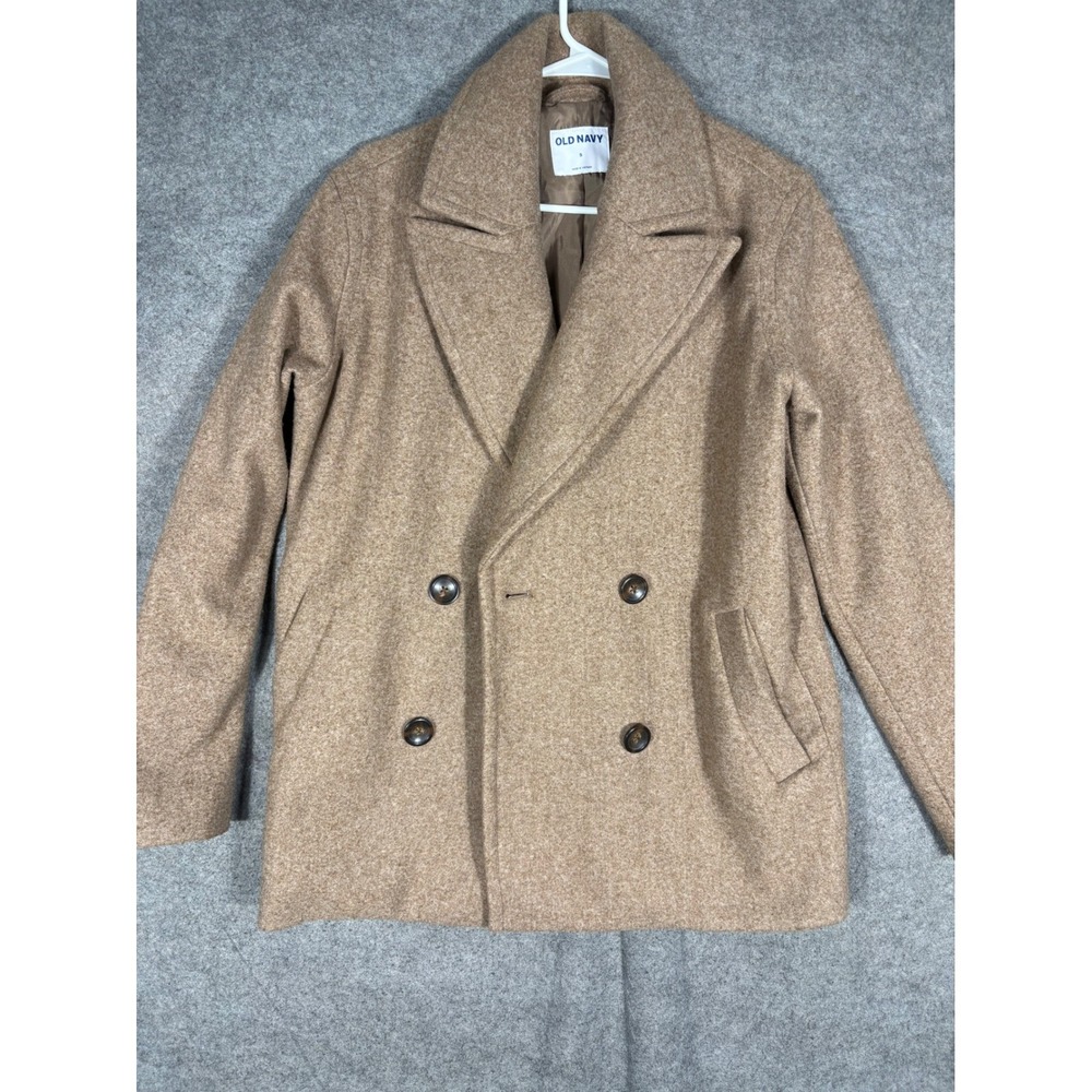 Old Navy Mens Sierra Oak Double Breasted Pea Coat Tan Brown S 564682-02